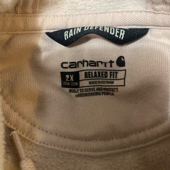 Carhartt Blush Women's 2XL Hoodie with Front Logo Relaxed Rain Defender - Picture 8 of 10